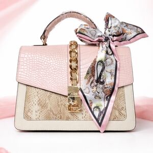 Aldo Pink and Cream Shoulder Bag